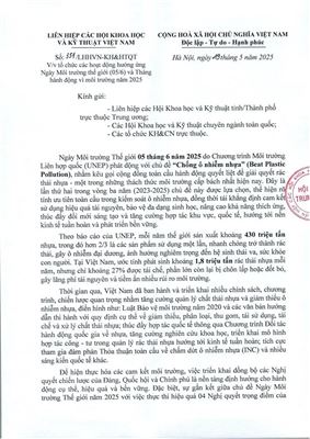 Vusta tổ chức các hoạt động hưởng ứng Ngày Môi trường thế giới (05/6) và Tháng hành động vì môi trường năm 2025