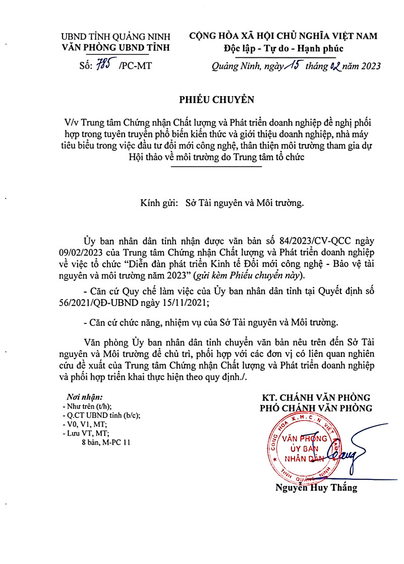 Trung tâm Chứng nhận Chất lượng và Phát triển Doanh nghiệp (QCC) làm việc với tỉnh Quảng Ninh