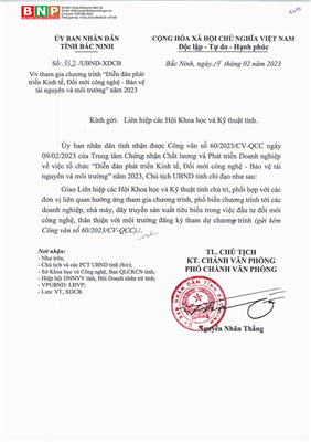 Công văn số 332/UBND-XDCB ngày 14/02/2023 của UBND Tỉnh Bắc Ninh