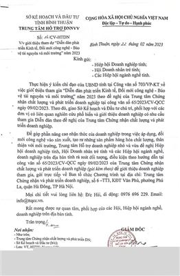 (TTQCC.VN) - Công văn số 703/VP-KT ngày 20/02/2023 của UBND Tỉnh Bình Thuận
