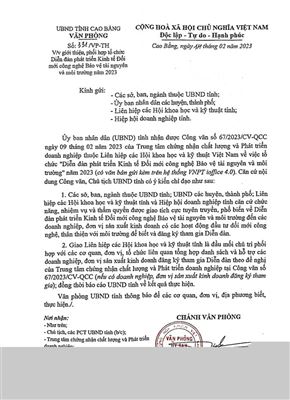 Công văn số 331/VP-TH ngày 14/02/2023 của UBND Tỉnh Cao Bằng